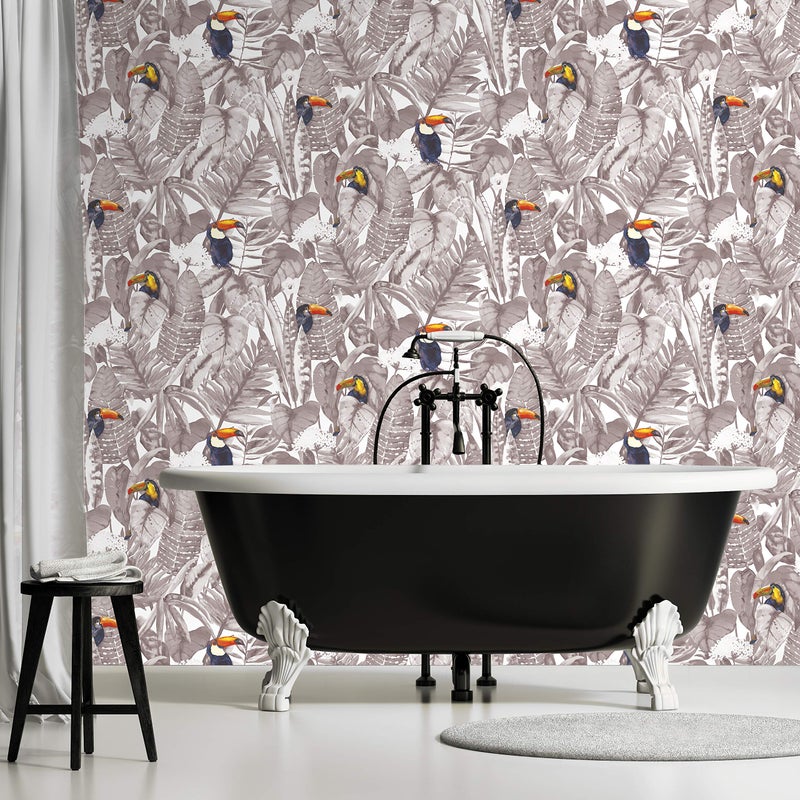 Tempaper Newspaper Toucan Removable Peel and Stick Wallpaper, 20.5 in X 16.5 ft, Made in the USA - Image 5